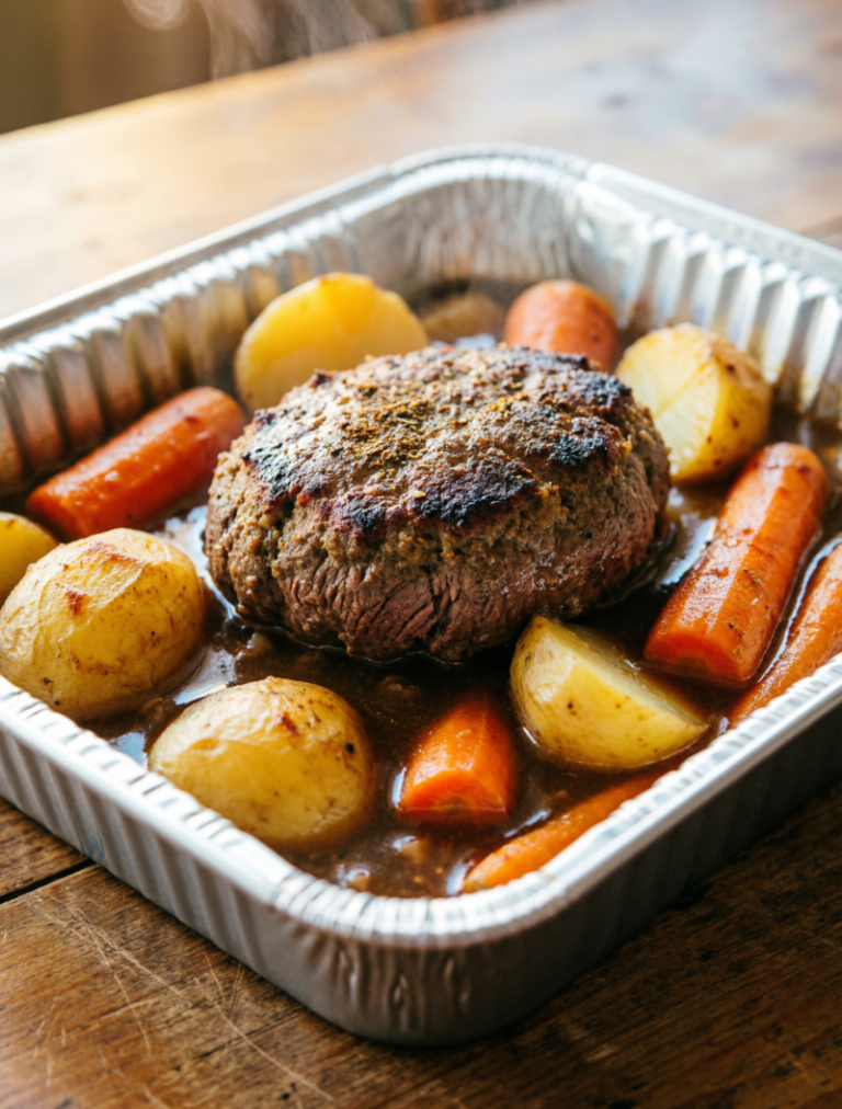 Slow Cooker Rustic Beef & Vegetable Foil Packets