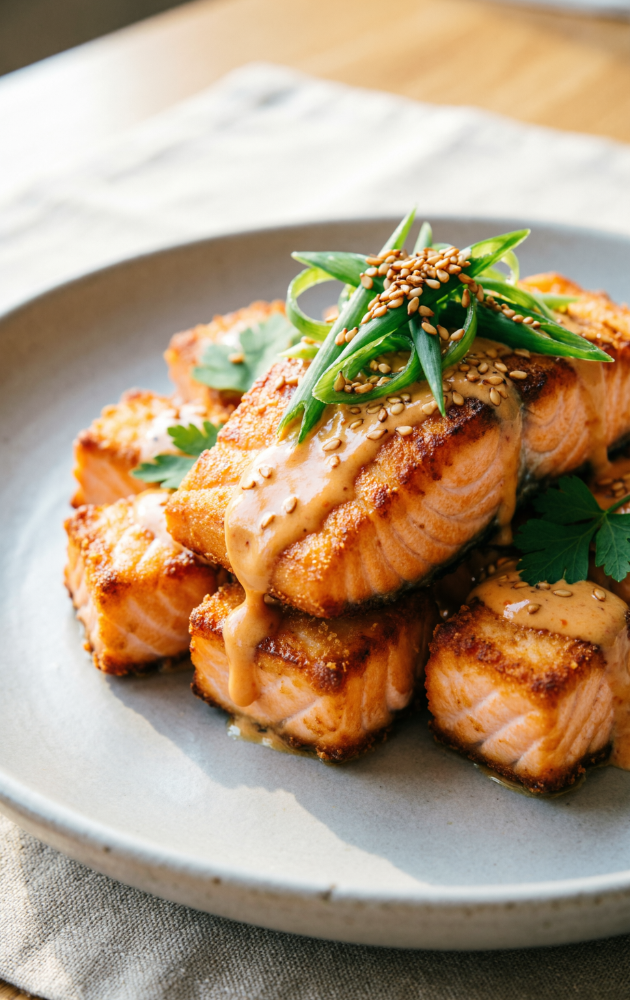 Crispy Bang Bang Salmon Bites Recipe