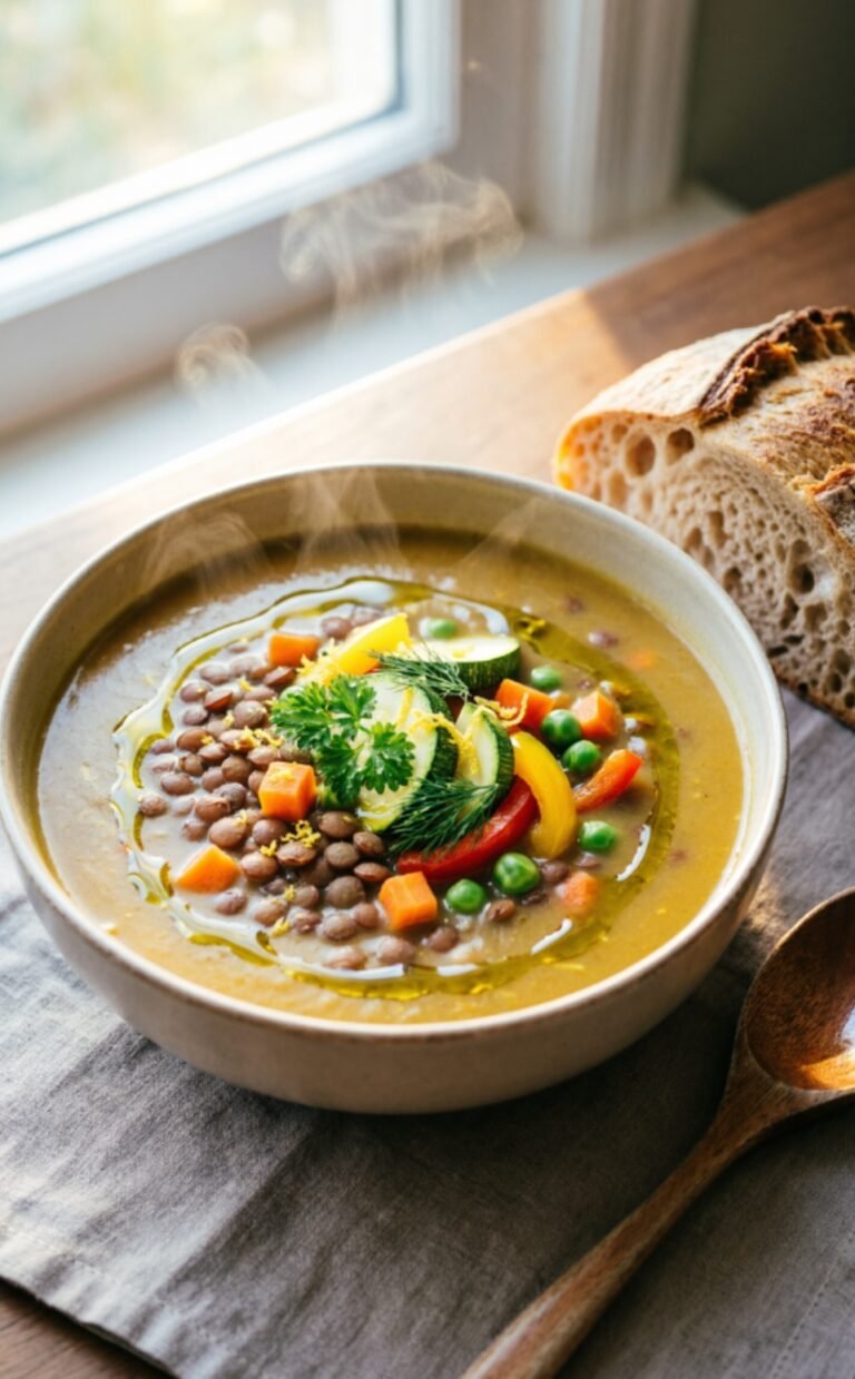 Golden Harvest Lentil Pot with Aromatic Garden Vegetables