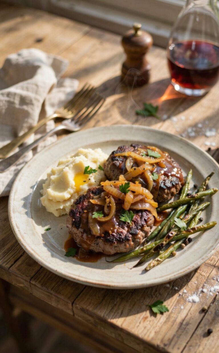 Homestyle Salisbury Steak with Rich Caramelized Onion Gravy
