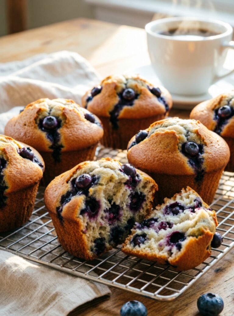 Blueberry Bliss Bakery Muffins – Soft, Moist & Bursting with Fresh Blueberries